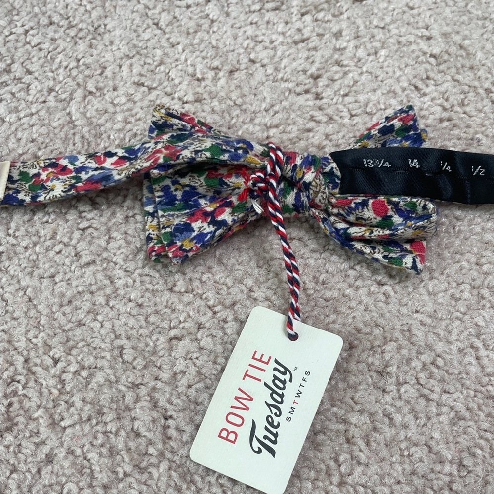 NWT Bow Tie Tuesday Multicolor Floral Bow Tie - Picture 4 of 5